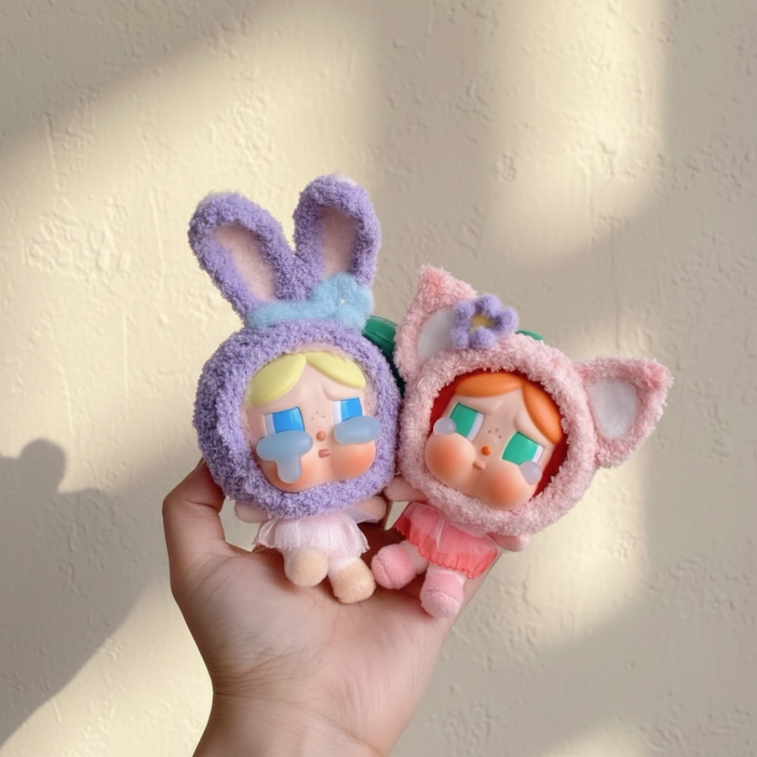 Crybaby Pastel Pet Set – Lavender Bunny & Pink Kitty