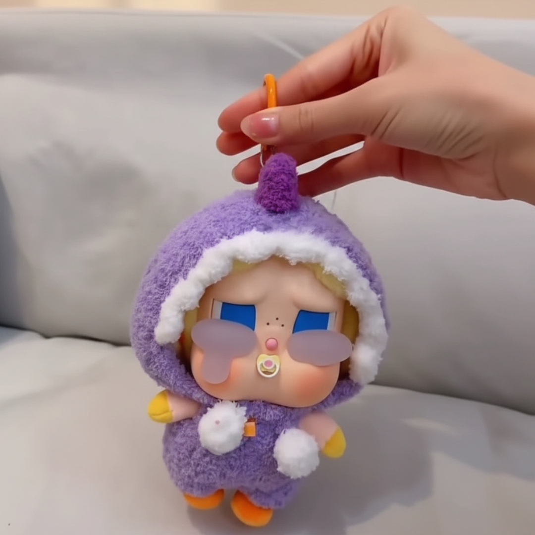 Crybaby Purple Dinosaur Plush Hood Costume – Horn Detail