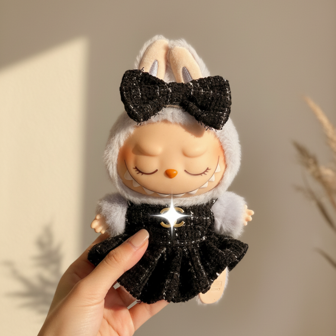 Labubu Haute Noir Tweed Dress Set