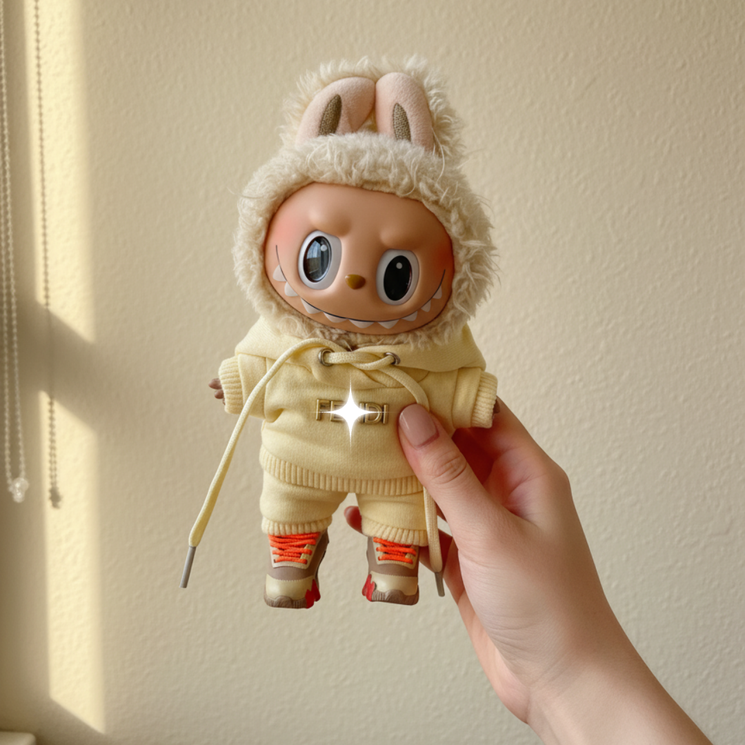 Labubu Vanilla Tracksuit Outfit Set – Sporty Chic