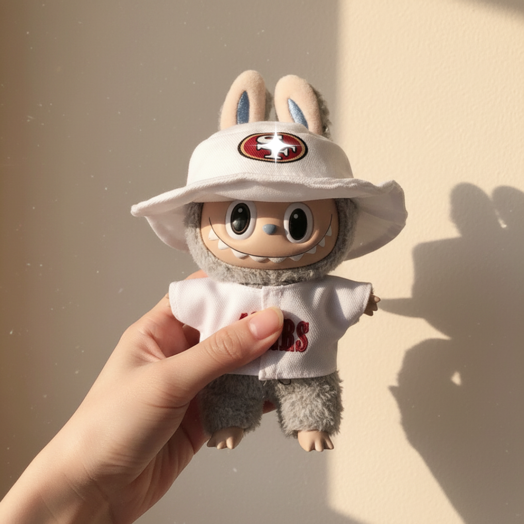 Labubu White Baseball Streetwear Co‑Ord Set