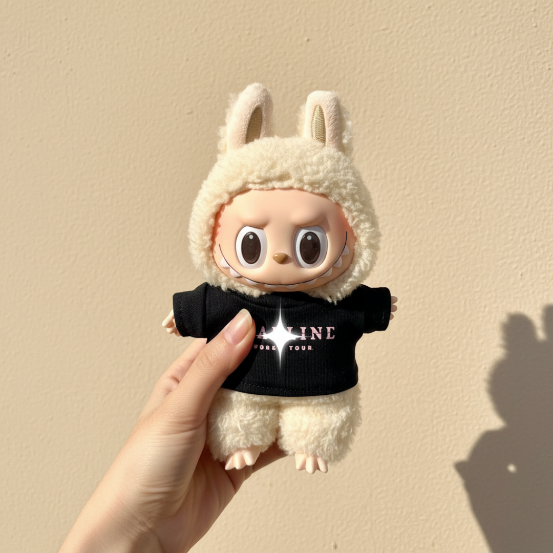 Labubu Concert Outfit – Black Tour Tee & Mini Lightstick (2pc)