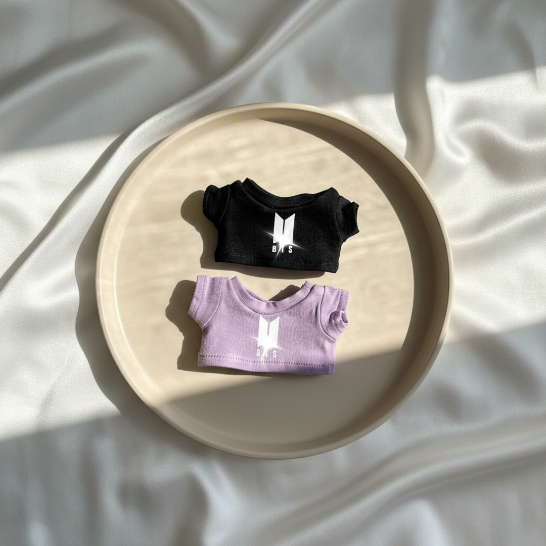 Labubu Bangtan Shield White Logo Idol Tee & Fan Light Set (2pc)