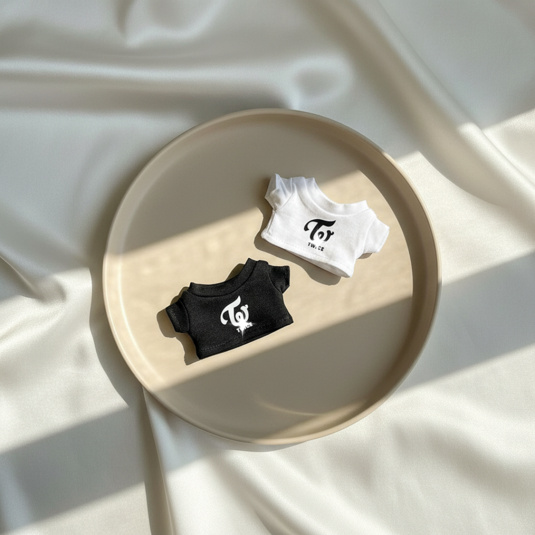 Labubu Candy Pop Squad Monochrome Logo Tee & Fan Light Set (2pc)