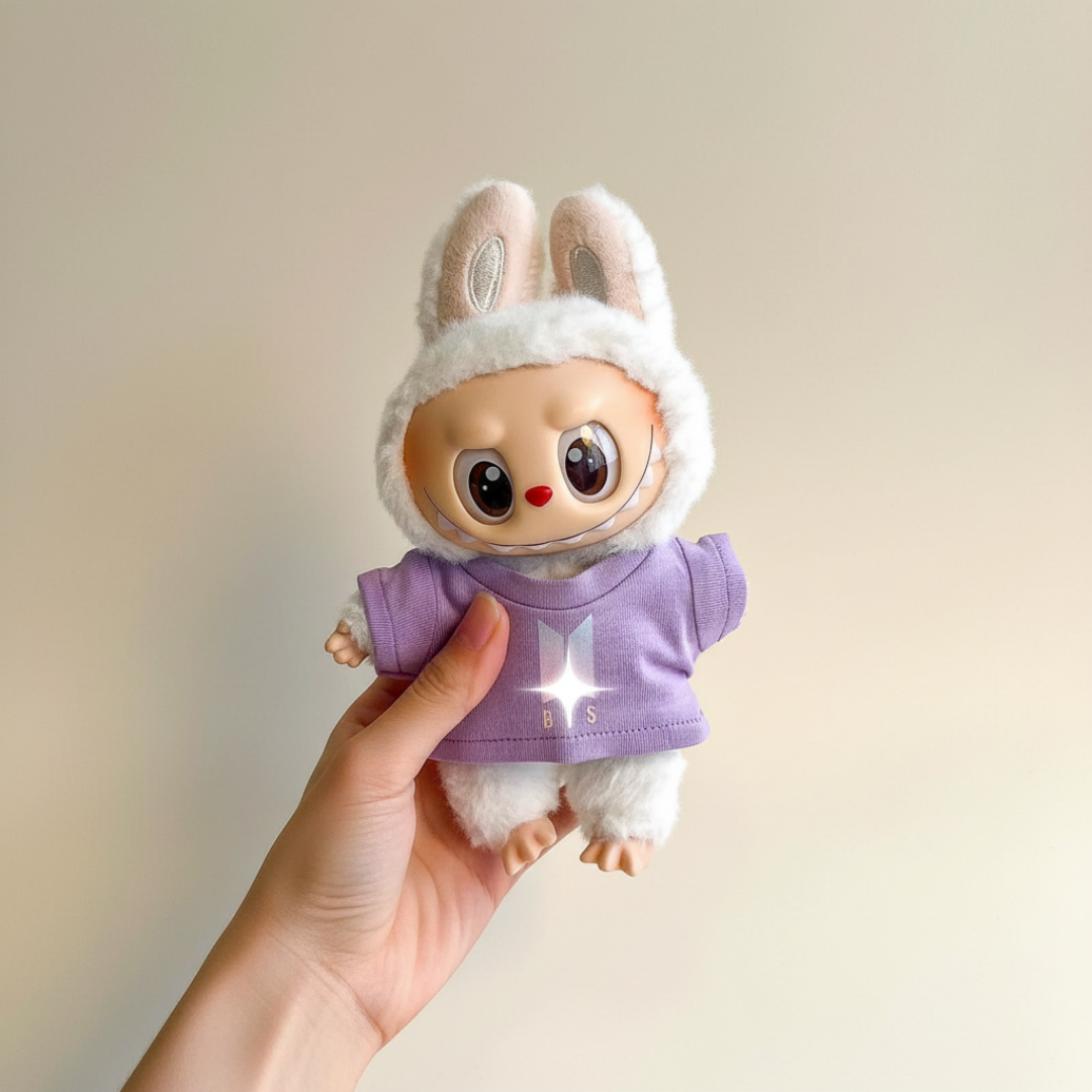 Labubu Bangtan Shield Color Logo Idol Tee & Fan Light Set (2pc)