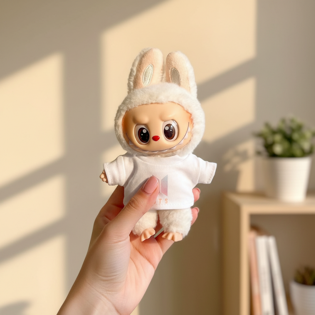 Labubu Bangtan Shield Color Logo Idol Tee & Fan Light Set (2pc)