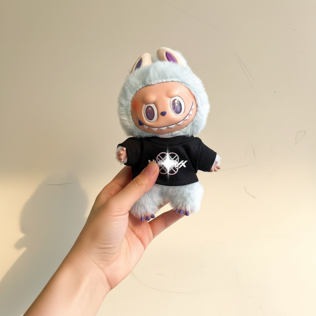 Labubu Shadow Hunter Logo T‑Shirt Street Outfit