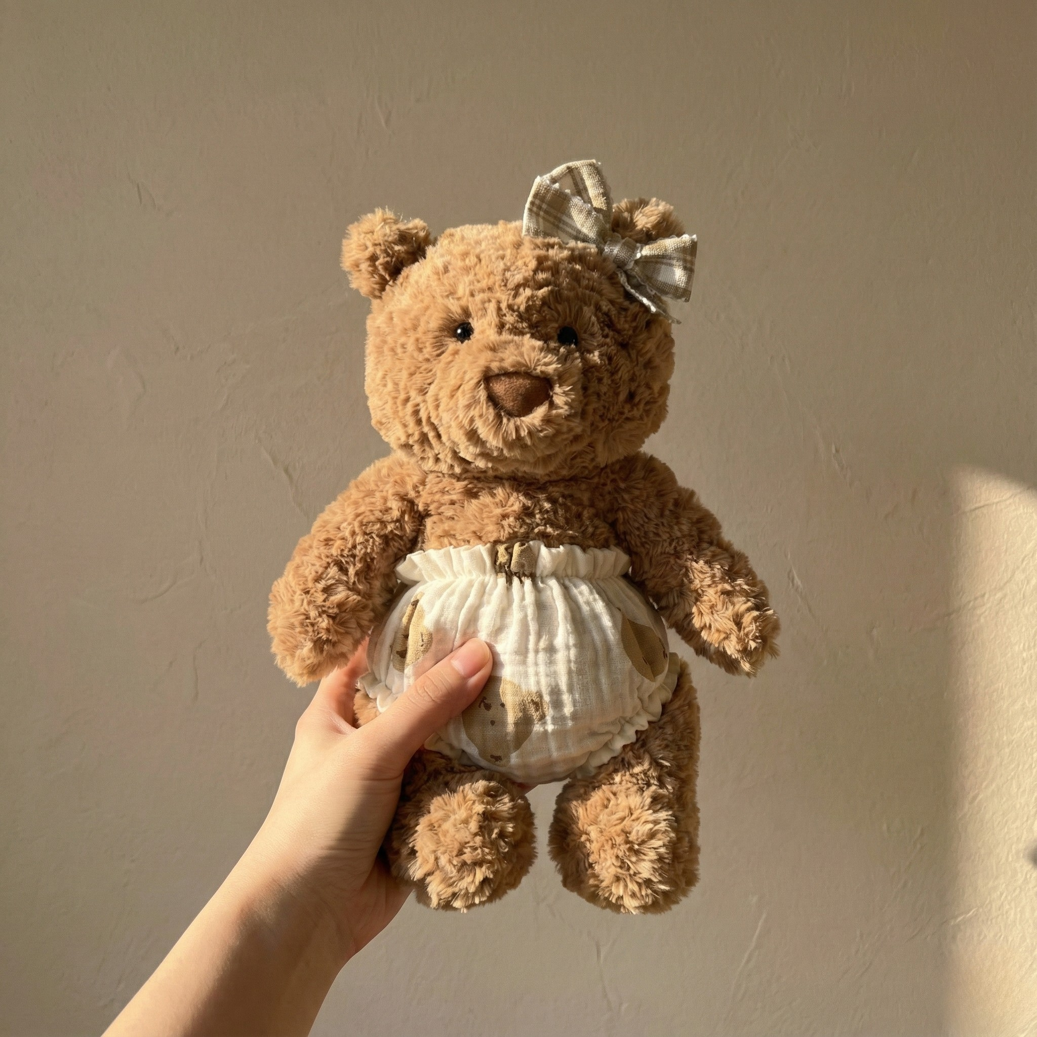 Jellycat Brown Bear Bear‑Print Bloomers & Bow Set